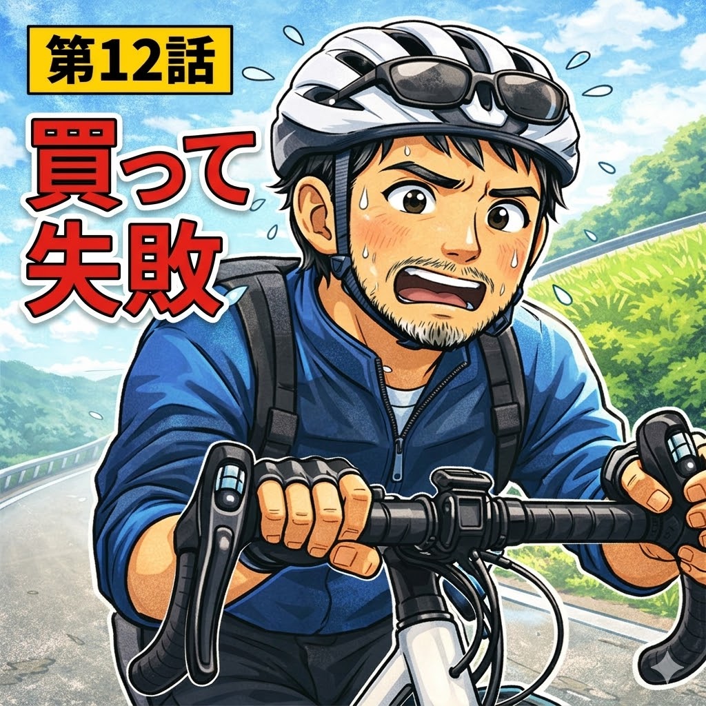 たいチャリ第12話|納車初日にロードバイクの難しさに戸惑い「買って失敗かも」と感じる会社員サイクリスト