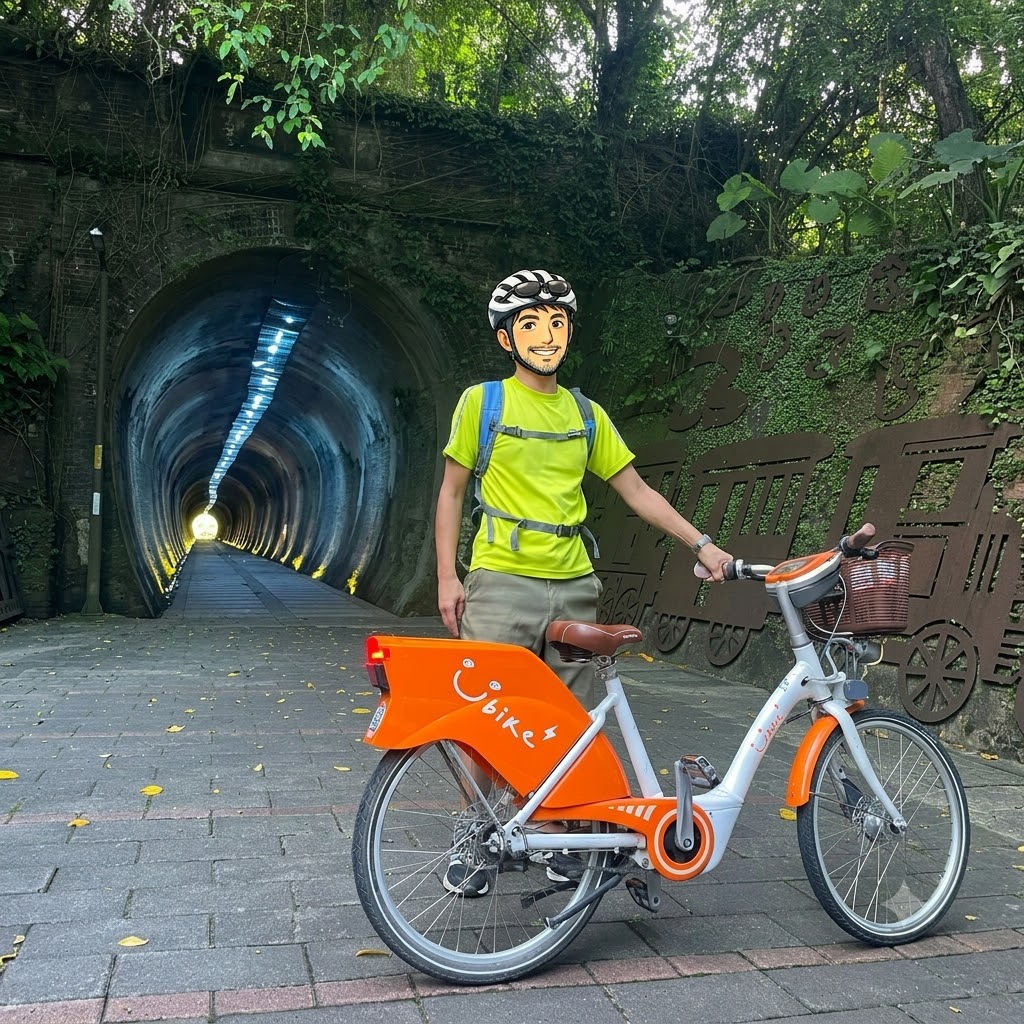 五堵鐵路隧道の前で記念撮影。